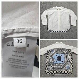 Callas Sirene Milano‎ Shirt Women's White Sz. 0 Italy 36